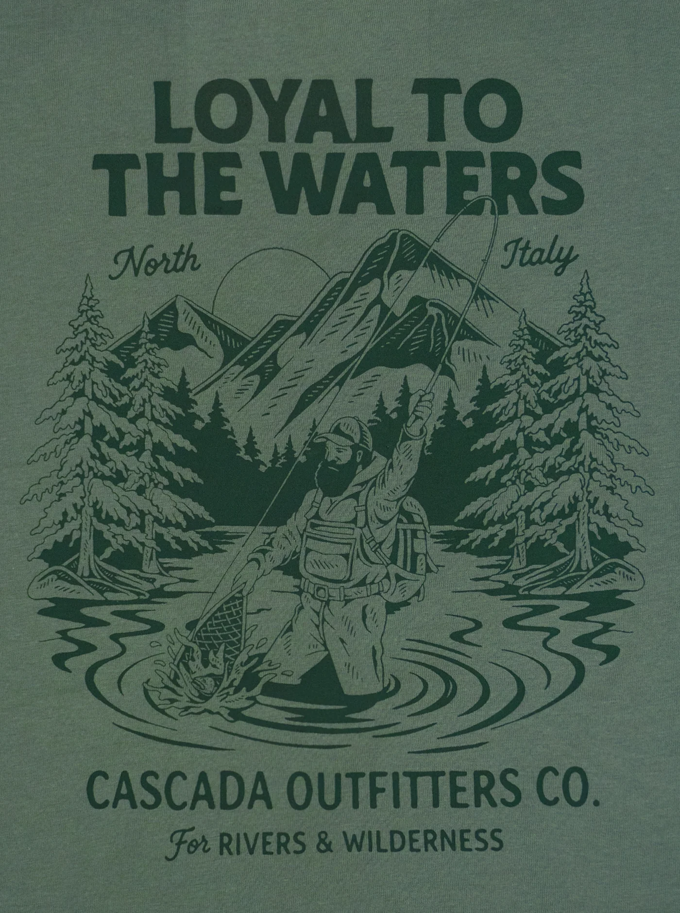 Cotton Unisex T-Shirt - Loyal To The Waters - Sage Green - Image 4