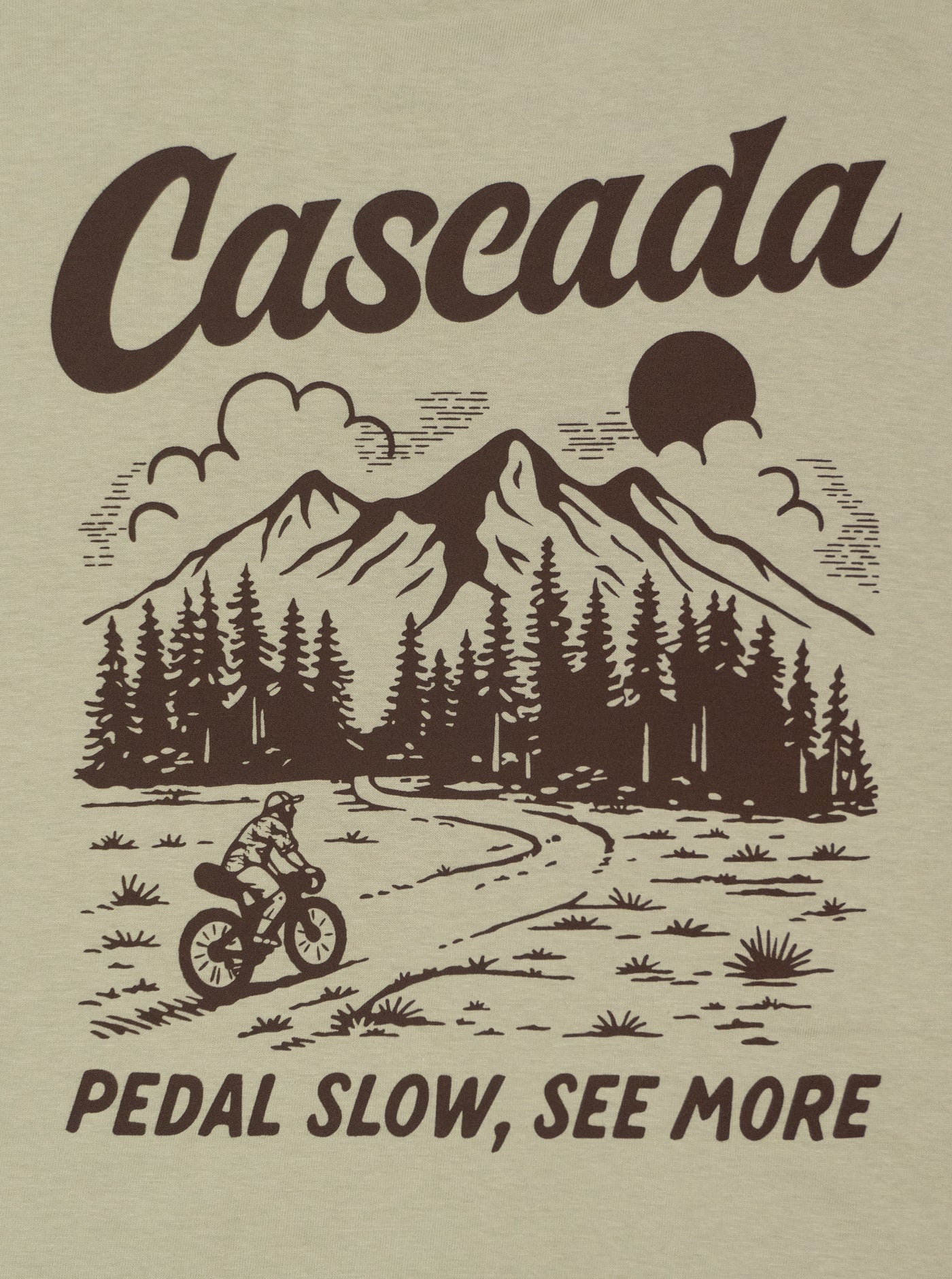Cotton Unisex T-Shirt - Pedal Slow, See More - Dusty Green - Image 4