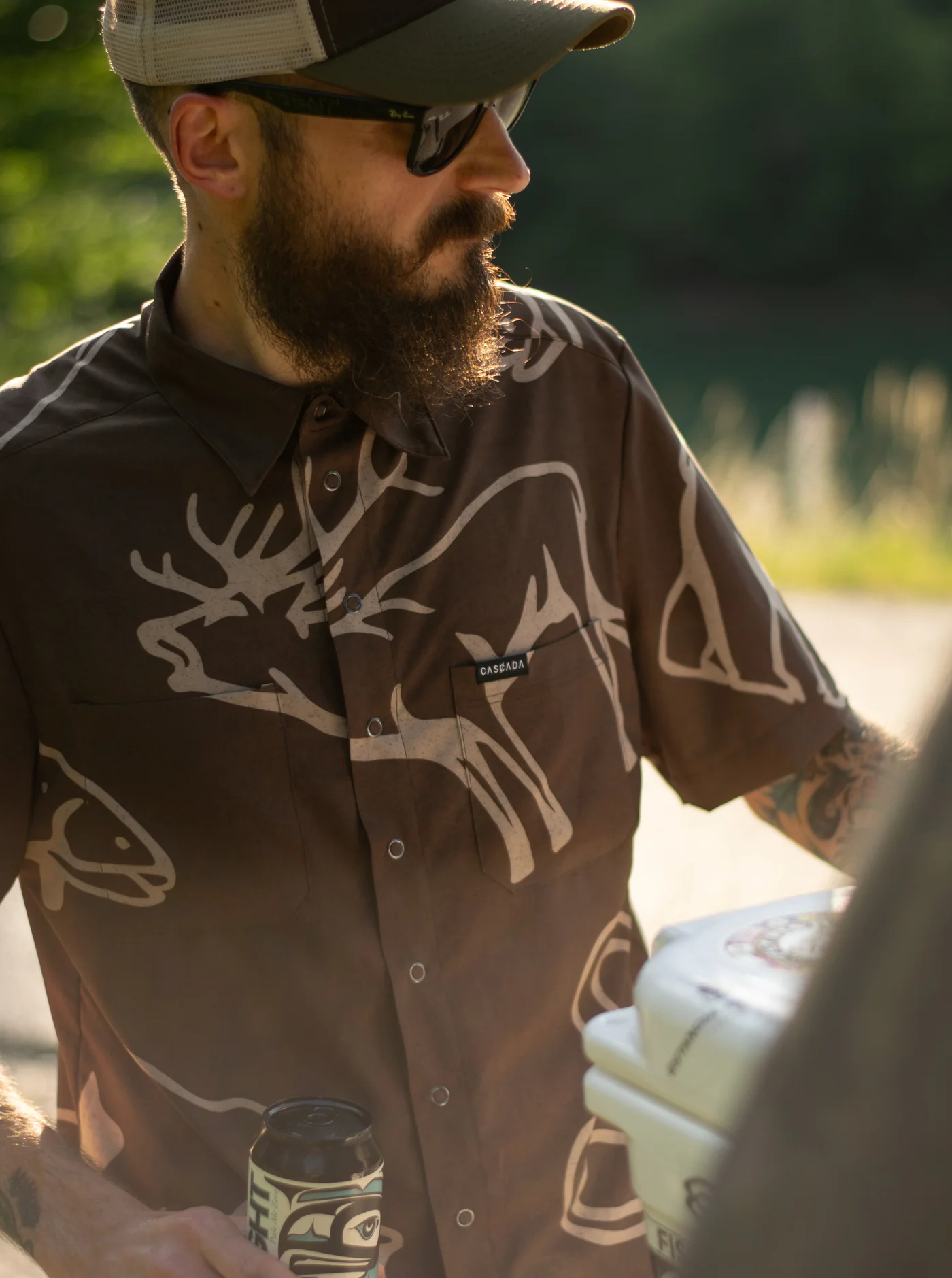 Howling Button Up Shirt - Forest Forge - Brown - Image 10