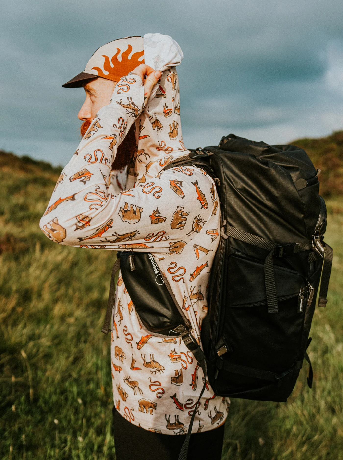 Trail T-Shirt Hoodie - Wild Wander - Cream - Image 9