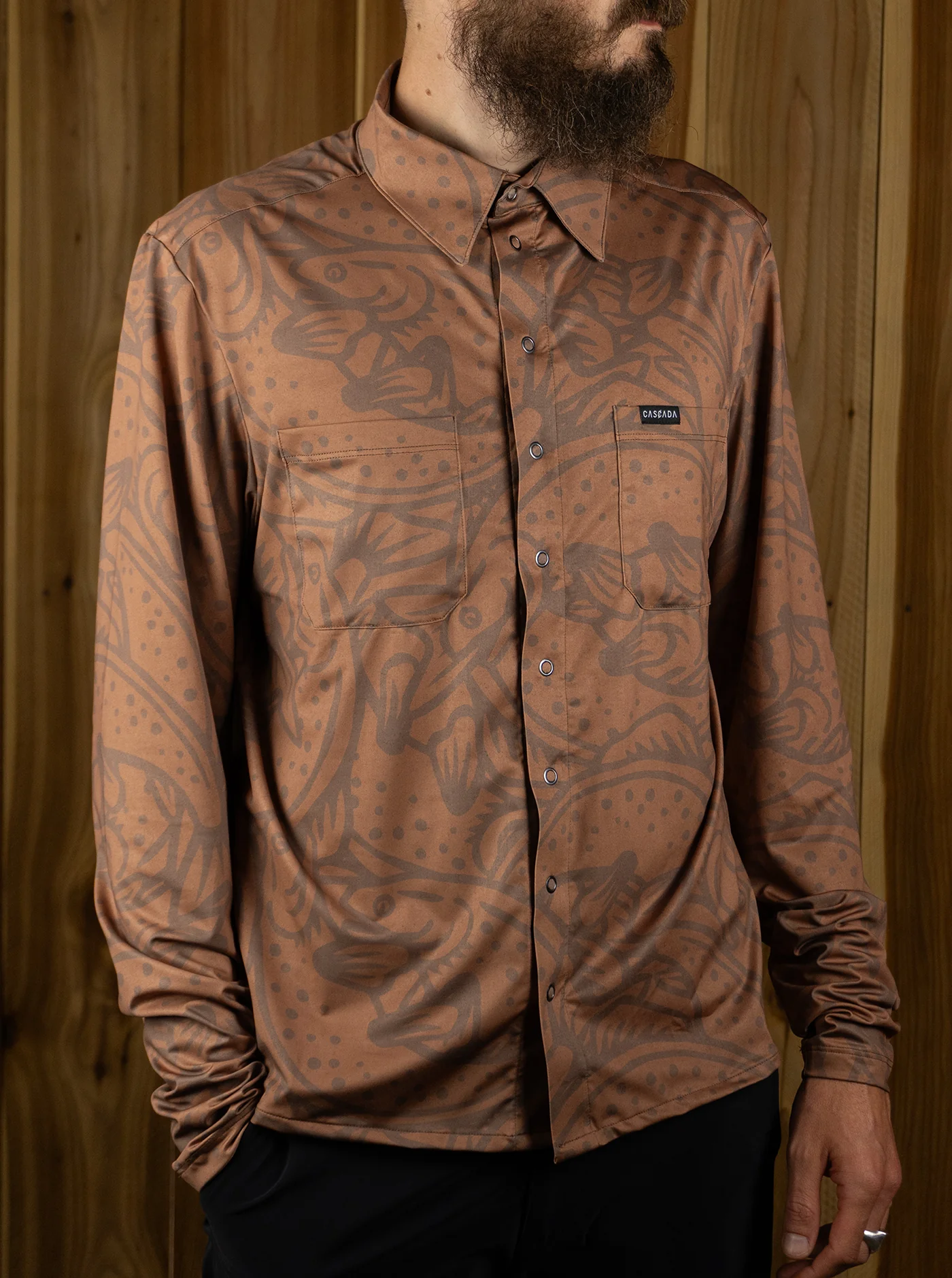 Yonder Long Sleeve Shirt - Loyal To The Waters - Rust - Image 6